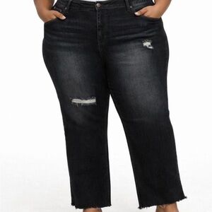 Terra Sky jeans vintage crop bootcut midwash size 18W